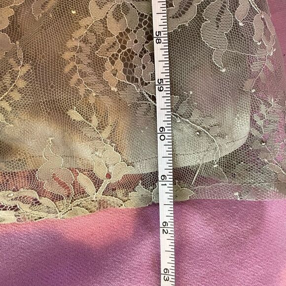 La Femme Platinum Colored Gown Size 16 - Picture 7 of 14